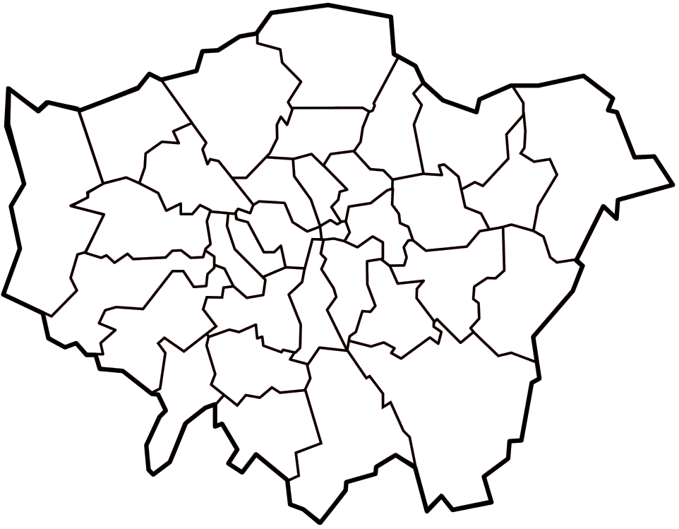 Map of London Black Lines